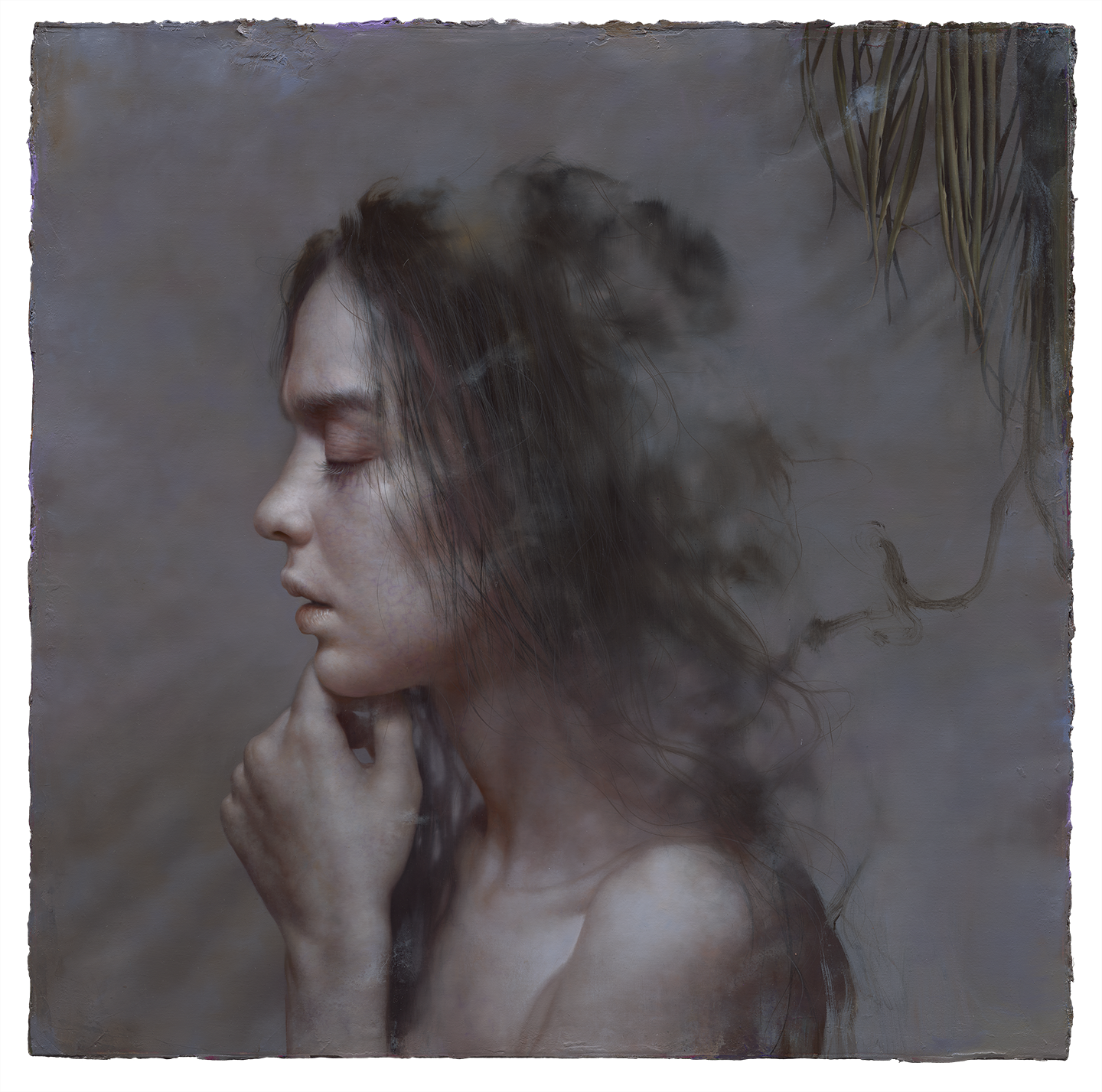 曙畫廊 Elighten Gallery -樹下的祈禱者The prayer under the tree-油彩畫布-Oil on the canvas-92X92cm-2021